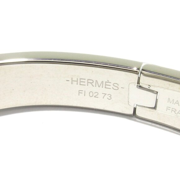 Auth HERMES Mini Click Shane Dunkle - Silver White Gold Hardware Bangle - Picture 5 of 7